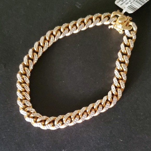 Men's Diamond Cut Cuban Bracelet NWT